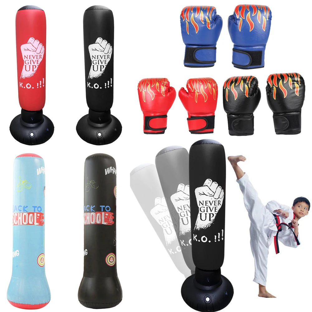 Inflatable Punching Boxing Bag Fitness Training Boxing Sack PVC Sports Fight Column Toy Kids Boxing Fight Pressure Sandbag