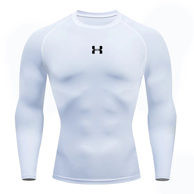 Men Running Compression T-shirt Long sleeves Sport Tees Gym Fitness Sweatshirt Male Jogging Tracksuit Homme Athletic Shirt Tops